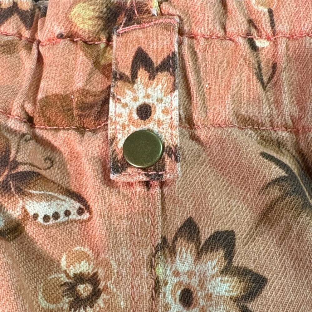Anthropologie Jessie Printed Utility Shorts Peach Butterfly Floral 10 - Picture 9 of 10